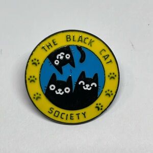2/$14 The black cat society funny brooch lapel pin backpack pin‎ hat pin gift